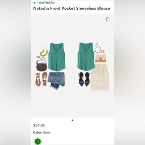 41 Hawthorn Natasha Front Pocket Sleeveless Blouse